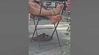 White Guy Bare Feet On A Laptop