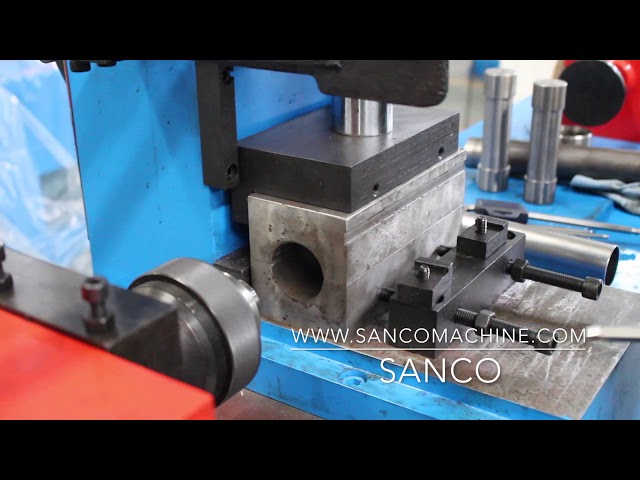 SANCO stop beading flaring  swagging crimping tube end forming machine class=