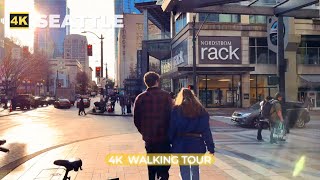 [4k HDR] SEATTLE City Walk: DOWNTOWN Virtual Tour  Pine St, Westlake, 4th Ave  USA Travel Video