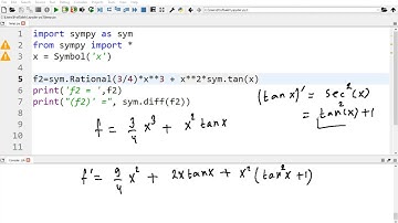 Derivatives using Python Sympy
