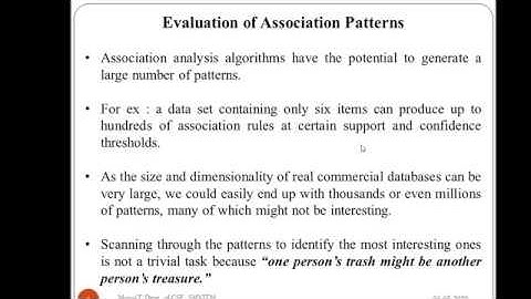 Introduction to Evaluation of Association Patterns