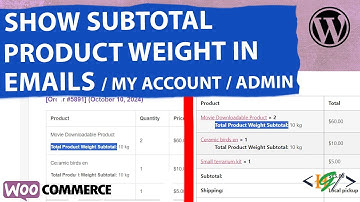 How to Display Subtotal Weight for Product in Admin Orders, My Account Order & Emails in WooCommerce