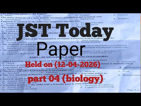 JST past paper || 12 April 2026 paper || junior science teacher solved paper 