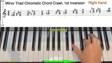🎹 Learn Minor Triad Chromatic Chord Crawl, 1st Inversion – Step by Step! 🎶