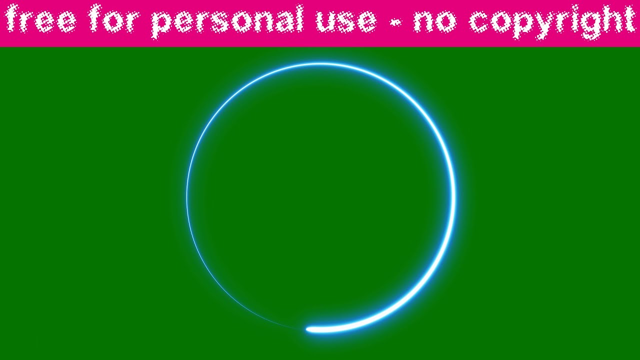 Blue Neon Circle Shape Turning on Green Screen - No Copyright,  Stock Animations