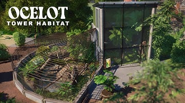 Super DETAILLED CUTE OCELOT Tower Habitat - Planet Zoo Speedbuild