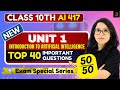 ✅🔥Class 10 AI Unit 1: Introduction to AI💡100/100 Important Q&amp;A by Barkha Mam📚 | Must Watch