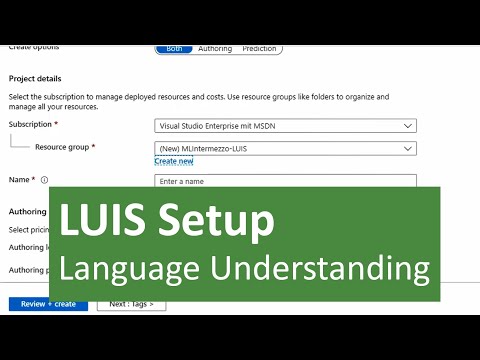 LUIS Setup (Tutorial, Microsoft Azure, Language Understanding)