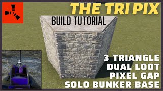 3 Triangle Dual Lootable Pixel Gap Solo Bunker Base - Loot TC + Large Box - Expandable Design #Rust