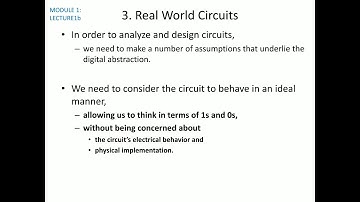 DSDV MODULE1: LECTURE1b Real World Circuits - IC, Logic levels