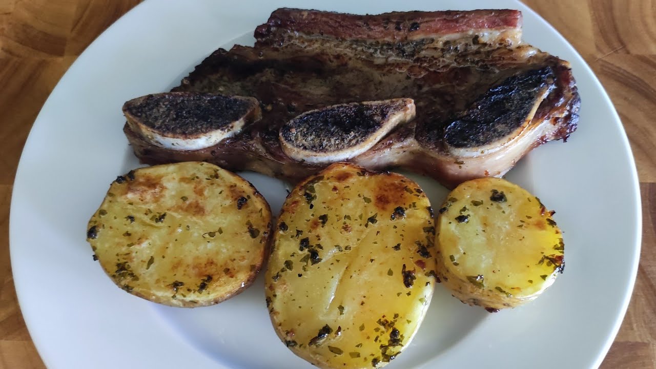 churrasco al horno con patatas . Esta receta te sorprenderá