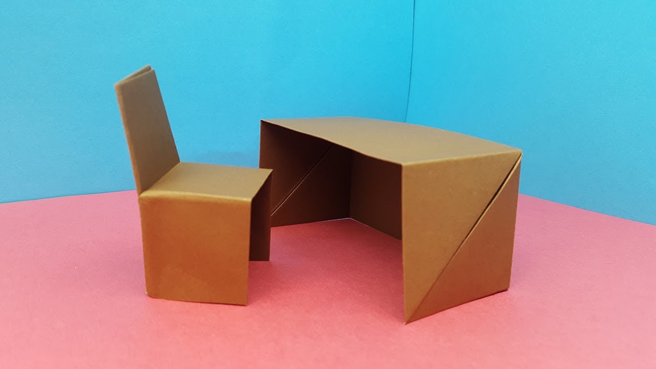 Origami Table And Chair How To Make Paper Furniture Youtube