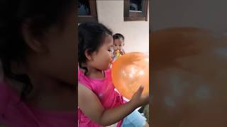 tiup balon sampai besar #kesya #rama