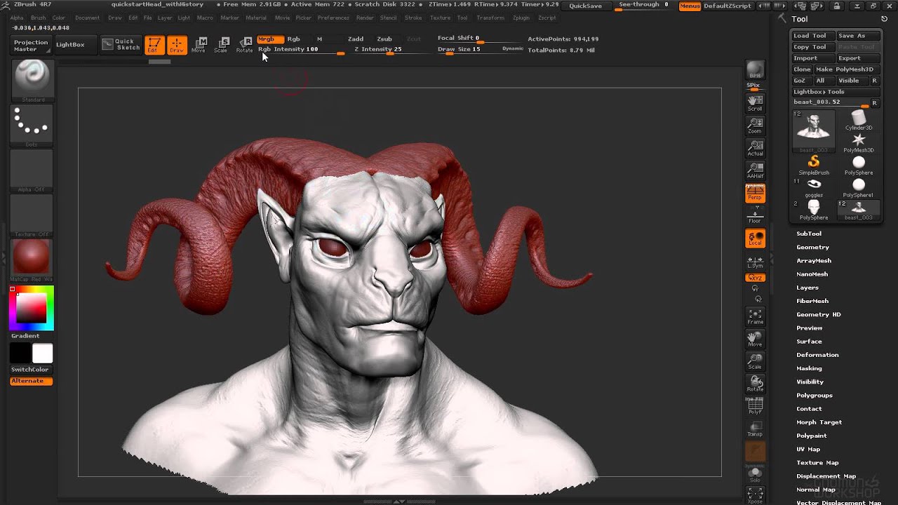 Tutorial Pembuatan Animasi 3D Zbrush 4R7 Bagian 3 YouTube