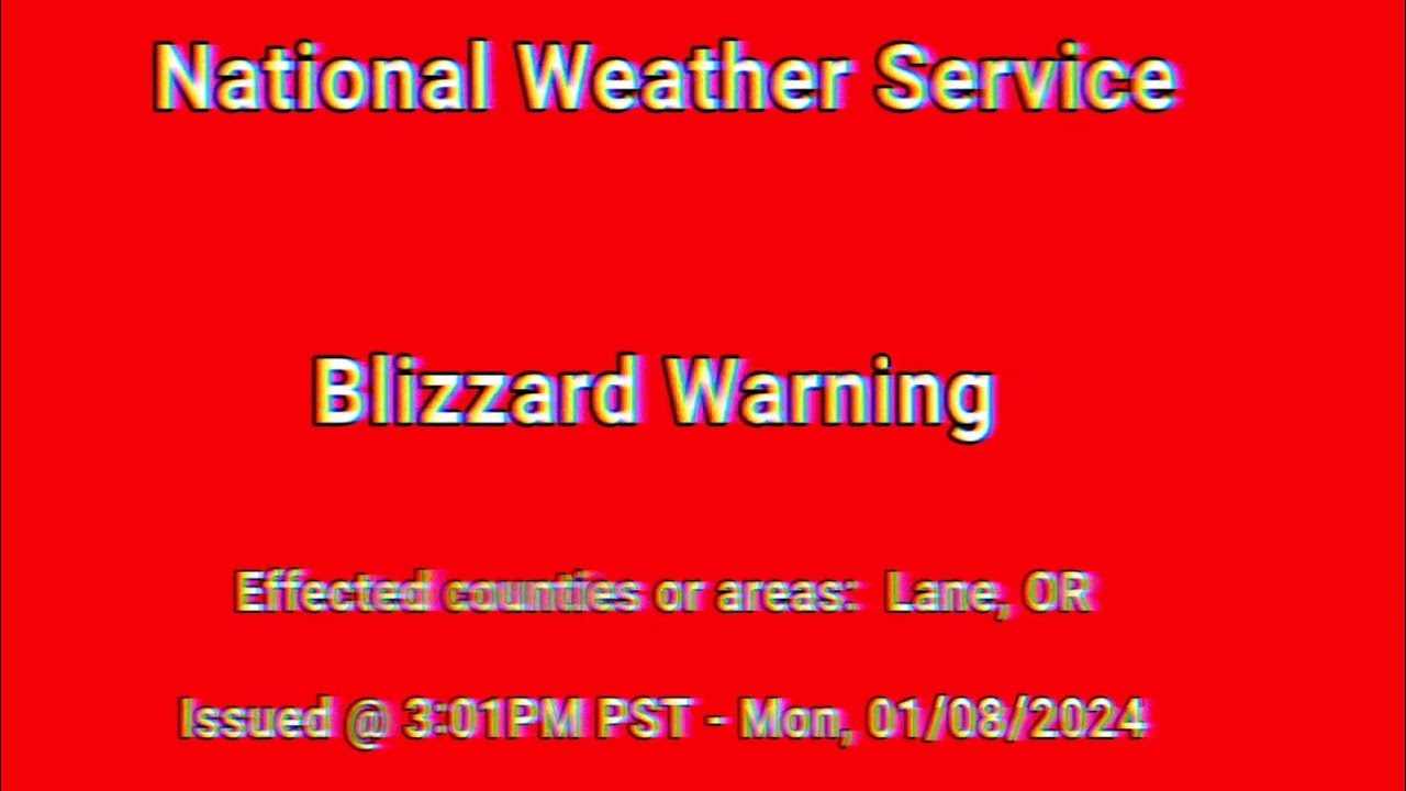 "RARE" Blizzard Warning issued in Oregon - Tue, 01/09/2024 (Description ...