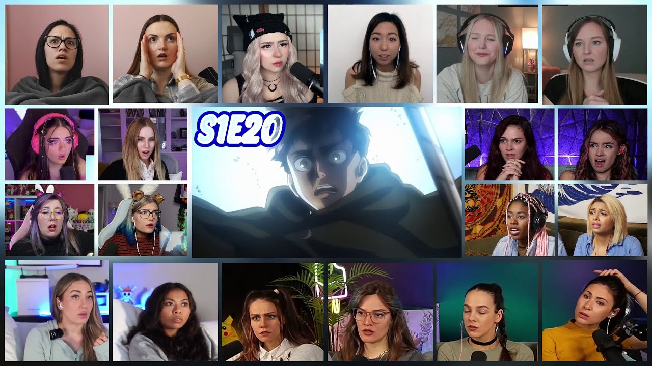 Attack on Titan Season 1 Episode 20 Girls Reaction Mashup |  進撃の巨人