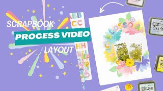 Spring Floral Scrapbook Process Video + Waffleflower Stencils &amp; Dies | Distress Oxide + Ink Blending