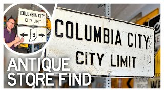 Rare 1930s City Route Marker – My Antique Store Find!