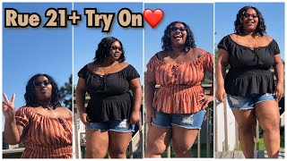 RUE 21 + PLUS SIZE TRY ON HAUL $7 SHORTS $6 TOPS RUE 21 PLUS SIZE HAUL!