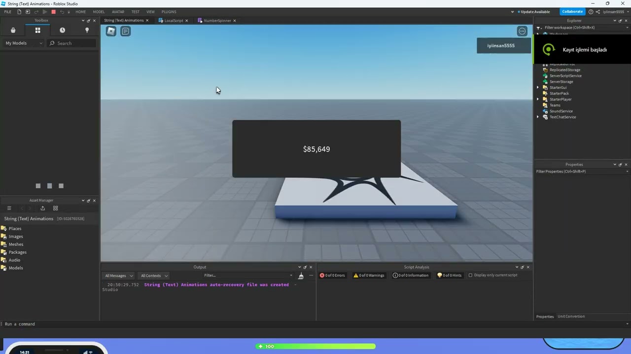 Text Effect 2 - 2023 ‐ Roblox Studio - Scripting - Portfolio (External Source)