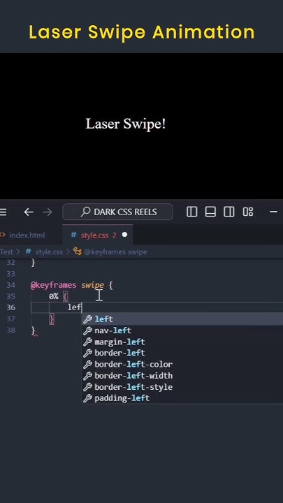 Laser Swipe with HTML CSS #coding #codemastery #codingchallenges # ...