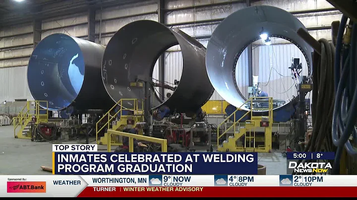 Inmates celebrated at welding program graduation.