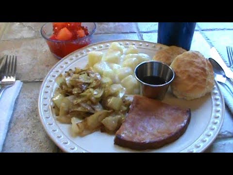 Ham Steak With Country Fried Cabbage