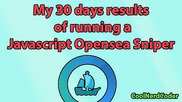 As promised my 30-day review/ results of running the JavaScript OpenSea Sniper results are amazing