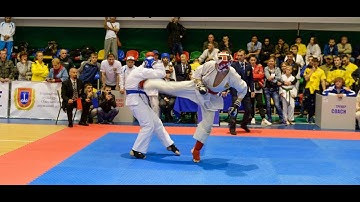 Goju-ryu Karate kumite full contact Irikumi Go. Zhandaulet Bekzat highlights from World Championship