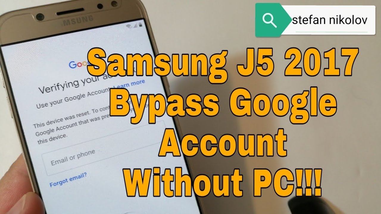 Samsung J5 17 Sm J530f Remove Google Account Bypass Frp Without Pc Youtube