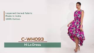 African Print Hi Lo layered dress in purple screenshot 1