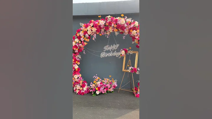 Red Floral Arrangement Arch Stand Wedding Backdrop Flower Row #floraldesign #stage #diy #wedding
