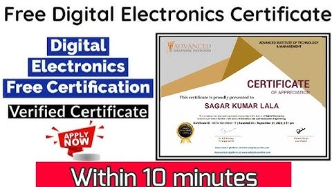 Free Digital Electronics course with verified Certificate | Digital Electronics Certifications #free
