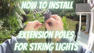 How to Install “The POLE”  String Light Pole: Vertical Mount Poles For Cafe String Lights on a Deck