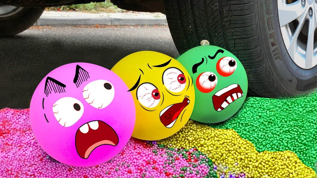 Crushing Crunchy & Soft Things by Car | EXPERIMENT: Car vs Orbeez Stress Ball, Coca | Woa Doodles