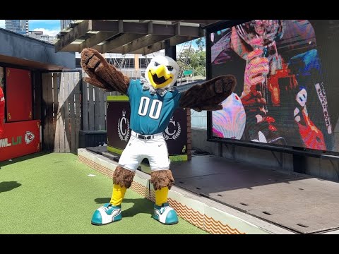 Philadelphia Eagles mascot Swoop at Superbowl Watch Party Melbourne