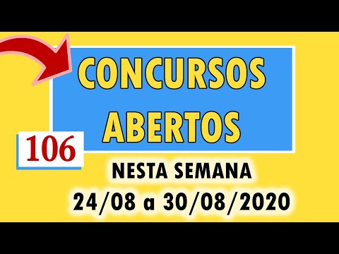 Concursos abertos na semana 24 08 2020