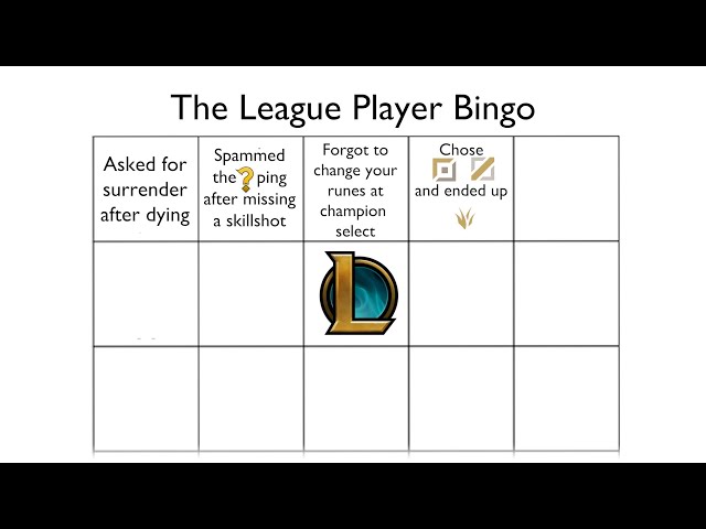 High Elo Bingo Card