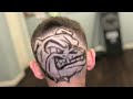 How to draw Gonzaga BULLDOG with Hair Design Stencil Barber Tutorial