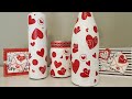 MOD PODGE BOTTLES USING GIFT TISSUE | VALENTINE'S DAY CRAFTS