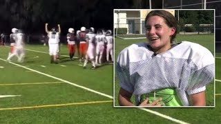 She's the first girl to score a touchdown in a Florida high school football game