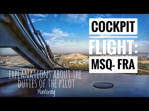 COCKPIT VIEW! Join the flight deck from Minsk to Frankfurt and learn what the Pilot Monitoring does!