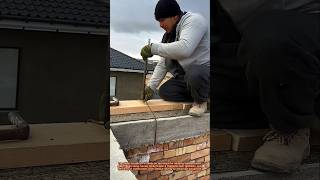 Manual Rebar Bending on Brick Wall – Simple but Effective Construction Technique