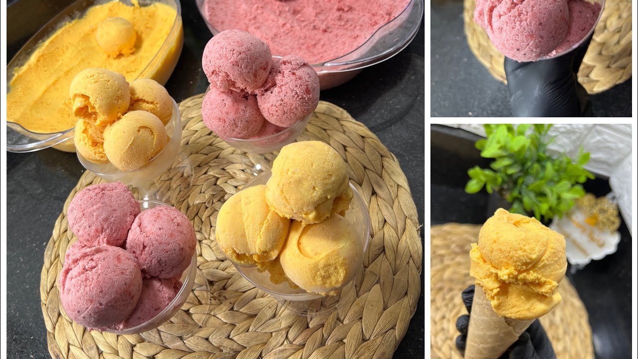 ب ٣ مكونات فقط احلي ايس كريم بدرن حليب مكثف او كريمه خفق خيال ف الطعم القوام😋👌