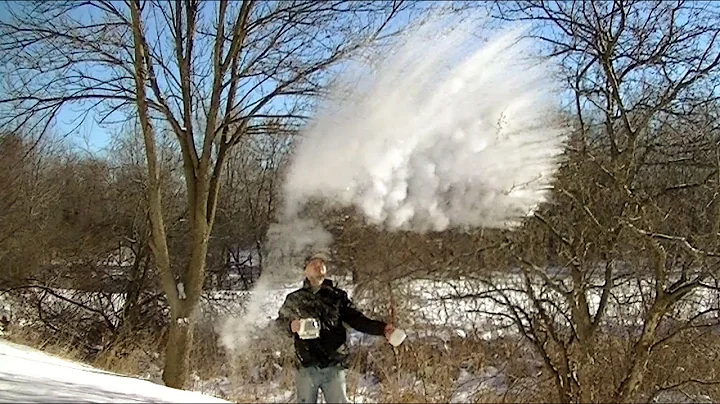 Watch as the polar vortex instantly turns boiling water to SNOW DEEP FREEZE: -63° Minnesota