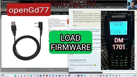 BAOFENG-DM1701- LOAD OPENGD77 FIRMWARE