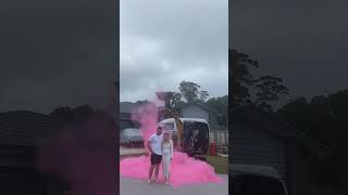 Digger Pours Colored Flour to Reveal Baby’s Gender