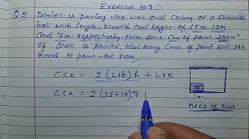 Class 8 - Exercise 11.3 - Q 5 | Daniel is painting the wall and ceiling of a