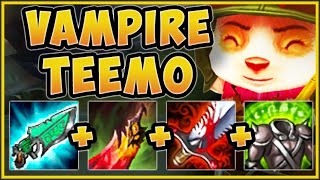 MAX LIFESTEAL CHALLENGE! VAMPIRE TEEMO TOP IS LITERALLY UNBEATABLE! - League of Legends Gameplay