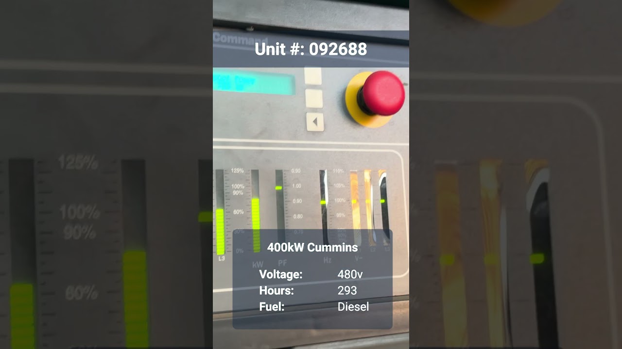 400kW Cummins Diesel Generator LOAD BANK TEST | 3-Phase, 480V Unit 092688